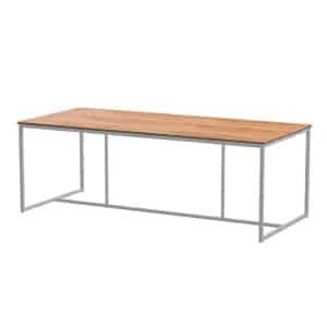 Quatro Tafelframe Frost Grey met Teak Tafelblad 220 x 95 cm - 4so