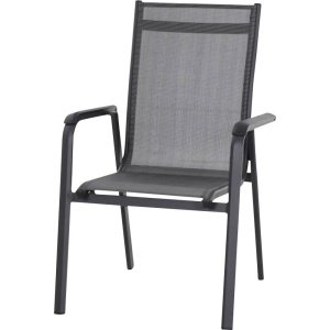 Siena Garden Tesoro M29542 Tuinstoel Aluminium, Kunststof Antraciet (mat), Zwart, Zilver