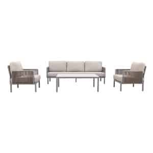 Sierra stoel-bank loungeset - Naturel/Grijs