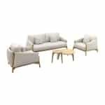 Suns Bellano/Termoli stoel-bank loungeset - Natural Gravel/Teak - 5-delig