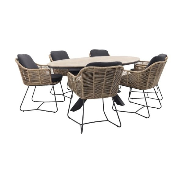 Taste Belmond naturel/GI Edison 220x115 cm. - ovale tuinset