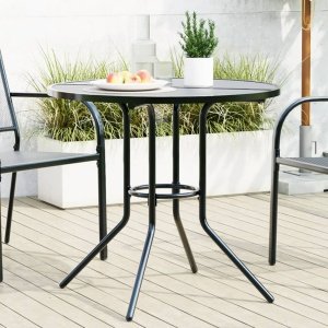 Terrastafel rond 80x72,5 cm gepoedercoat staal antracietkleur