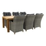 Torino Paloma Grey/Rome brown 240 cm. tuinset - 7-delig