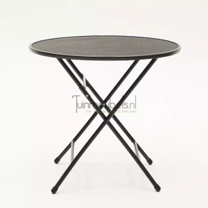 Tuintafel Inklapbaar Antraciet Rond 80 cm Zwart Klaptafel Basic Strekmetaal Sow Shin Europe