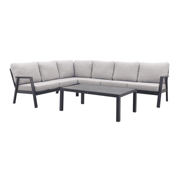 Viento/Atlanta hoek loungeset (4-delig) - Royal Grey/Antraciet