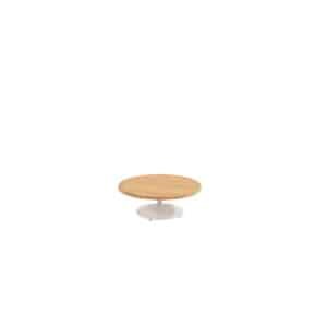 Volta teak salontafel centrale poot wit 80 cm dia. H30 cm 4SO - 4so