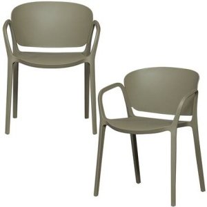WOOOD Bent Tuinstoelen - Kunststof - Groen -Set van 2