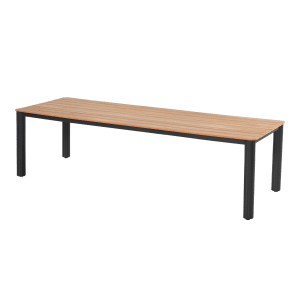Winston Din.T.220 x 100 cm Alu-Teak Tafel Zwart - Hartman