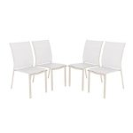 sweeek - Stapelbare tuinstoel van aluminium en textileen (Set van 4)
