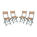 sweeek - Vouwbare acacia tuinstoel (Set van 4)