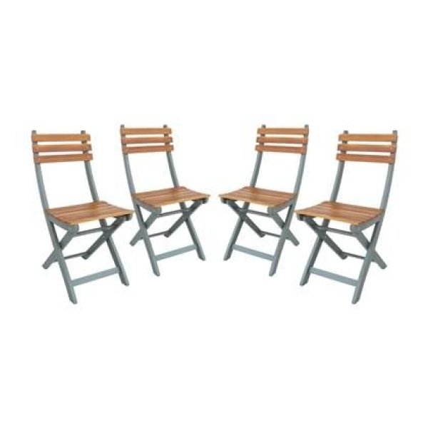 sweeek - Vouwbare acacia tuinstoel (Set van 4)