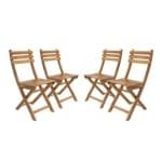 sweeek - Vouwbare acacia tuinstoel (Set van 4)
