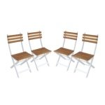 sweeek - Vouwbare acacia tuinstoel (Set van 4)