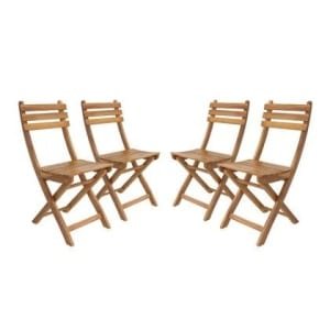 sweeek - Vouwbare acacia tuinstoel (Set van 4)