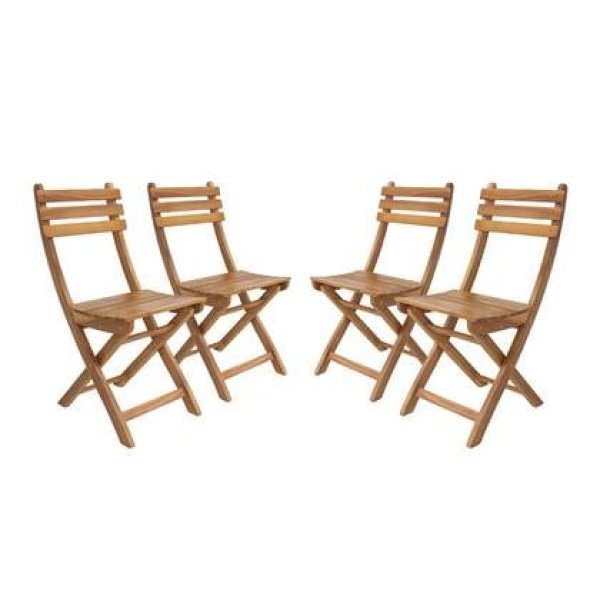 sweeek - Vouwbare acacia tuinstoel (Set van 4)