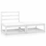 2-delige Loungeset massief grenenhout wit