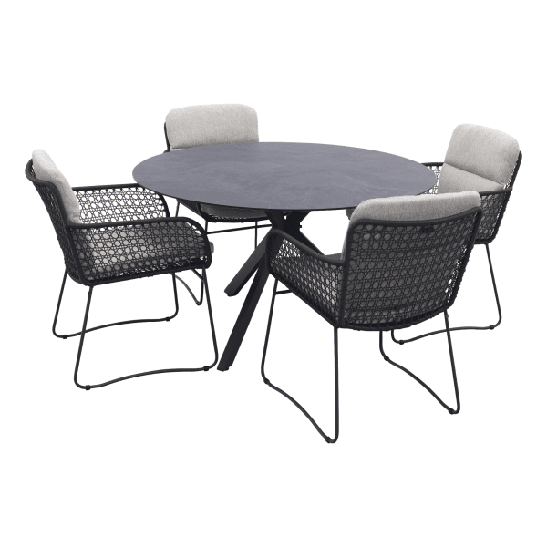 4 Seasons Aprilla/Locarno ronde tuinset - Ø130 cm. - 5-delig