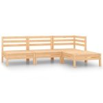4-delige Loungeset massief grenenhout