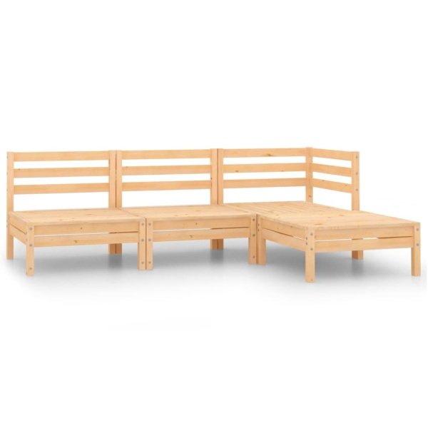 4-delige Loungeset massief grenenhout
