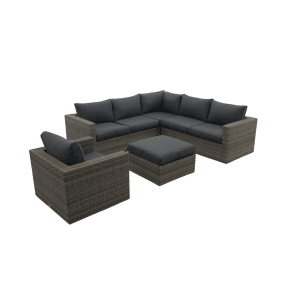 Atlanta wicker loungeset 5-delig - Organic grey - Garden impressions