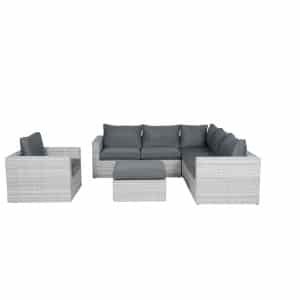 Atlanta wicker loungeset 5-delig - Vintage grey - Garden impressions