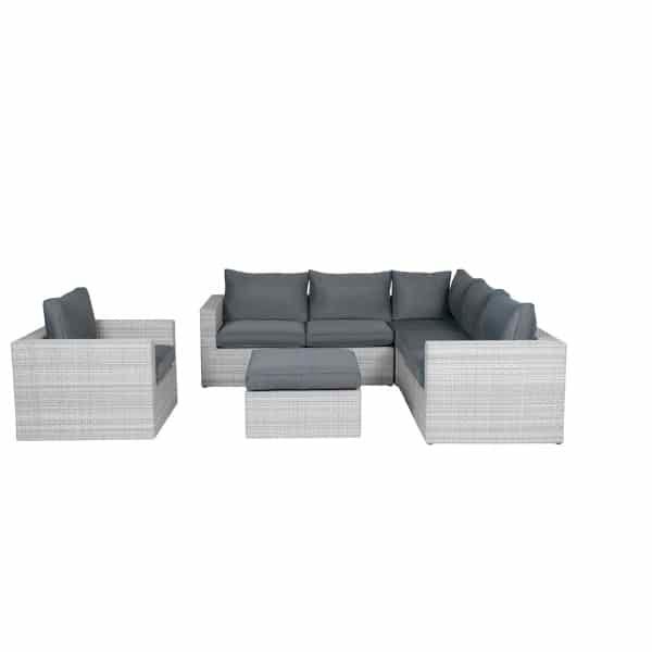 Atlanta wicker loungeset 5-delig - Vintage grey - Garden impressions