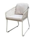 Bara dining chair aluminium salix/rope salix/flax beige AW - Yoi