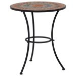 Bistrotafel mozaek 60 cm keramiek oranje en grijs