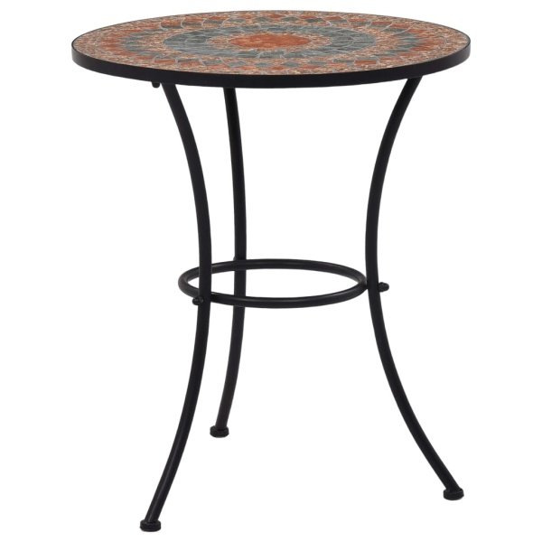 Bistrotafel mozaek 60 cm keramiek oranje en grijs