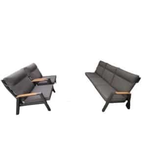 Carouge loungeset 3 delig teak antraciet - Driesprong collection