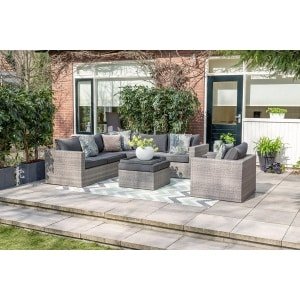 Cayman II loungeset 4-delig organic grey / donker antraciet