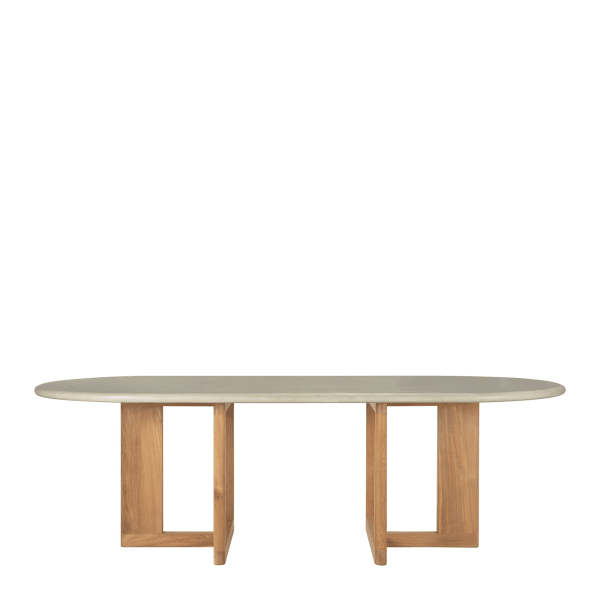 Ethnicraft Trestle Outdoor Eettafel Concrete Teak