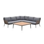 GI Bali loungeset (4-delig) - Naturel Rotan|Carbon Black