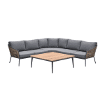 GI Bali loungeset (4-delig) - Naturel Rotan/Carbon Black