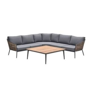 GI Bali loungeset (4-delig) - Naturel Rotan|Carbon Black