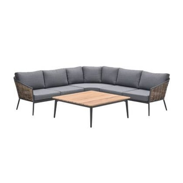 GI Bali loungeset (4-delig) - Naturel Rotan|Carbon Black