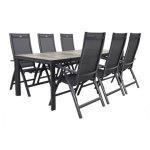 Hartman Roma|Kings tuinset antraciet - 220x100 cm.