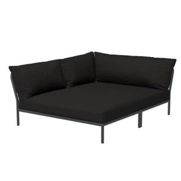 Houe Level2 Cozy Corner loungebank links frame donkergrijs stof char Houe Level2 Cozy Corner loungebank links frame donkergrijs stof char