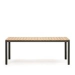 Kave Home - Bona 100% buitentafel in massief teakhout en aluminium met
