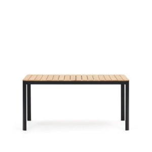 Kave Home Bona tuintafel 160x90 cm zwart teak hout