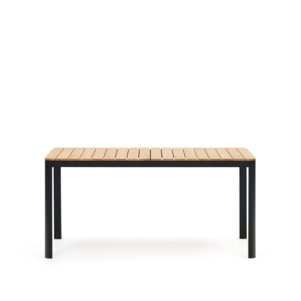 Kave Home Bona tuintafel 160x90 cm zwart teak hout