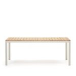 Kave Home Bona tuintafel 200x100 cm wit teak hout