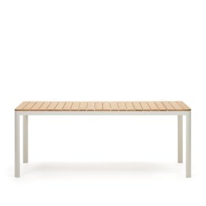 Kave Home Bona tuintafel 200x100 cm wit teak hout