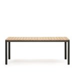Kave Home Bona tuintafel 200x100 cm zwart teak hout