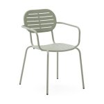 Kave Home Brai tuinstoel met arm turqouise gegalvaniseerd