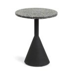 Kave Home - Delano zwart terrazzo bijzettafeltje met zwart stalen