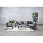 Lexington loungeset - 4-delig - rechts carbon black - reflex black