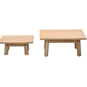 Lunar 87x87xH35 cm en 69,5x69,5xH26 cm acacia white wash - Garden impressions