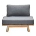Lunar lounge fauteuil acacia white wash/rope dark grey/mystic grey - Garden impressions