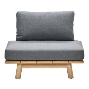 Lunar lounge fauteuil acacia white wash/rope dark grey/mystic grey - Garden impressions